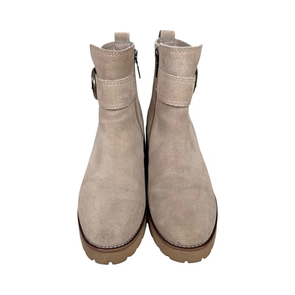Blondo Suede Beige Dagger Waterproof 
Bootie USA Women's Tan Suede Ankle Boots - Picture 2 of 10